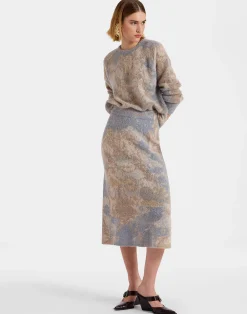 La DoubleJ Maglieria|Gonne<All-In SkirtLight Blue in Woolmix