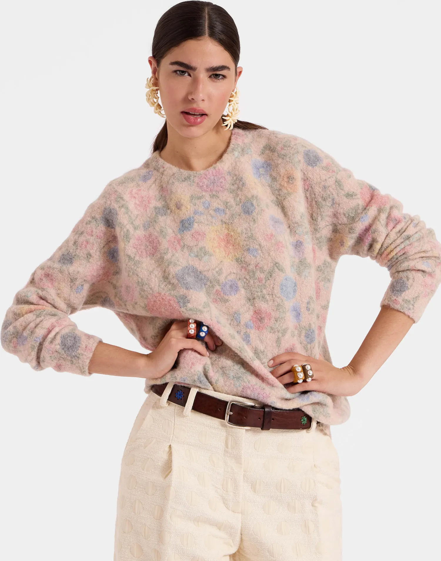 La DoubleJ Maglieria<All-In SweaterIvory in Woolmix