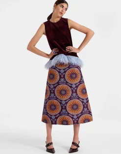 La DoubleJ Gonne<A-Long SkirtSovereign Purple in Cady Wool