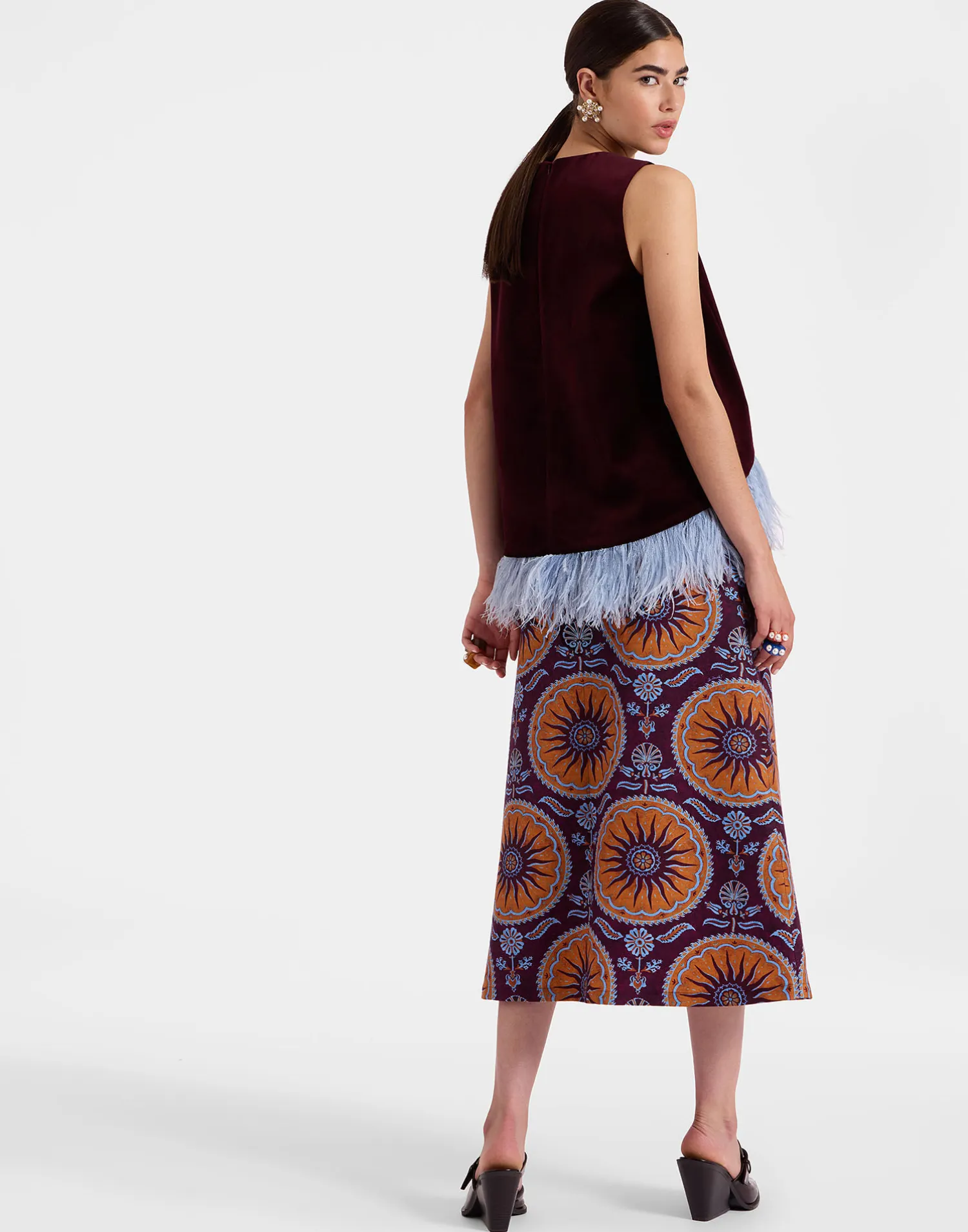 La DoubleJ Gonne<A-Long SkirtSovereign Purple in Cady Wool