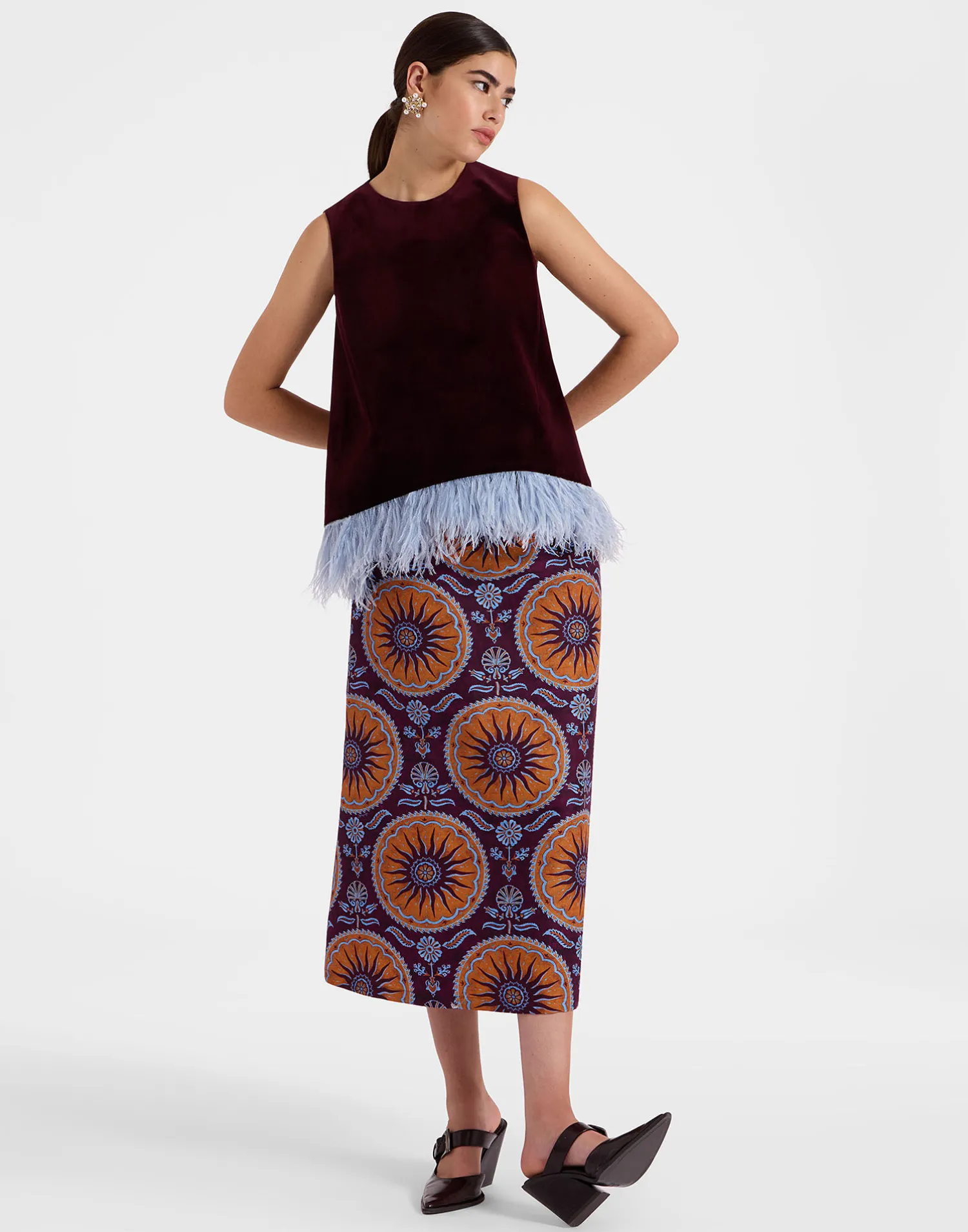 La DoubleJ Gonne<A-Long SkirtSovereign Purple in Cady Wool