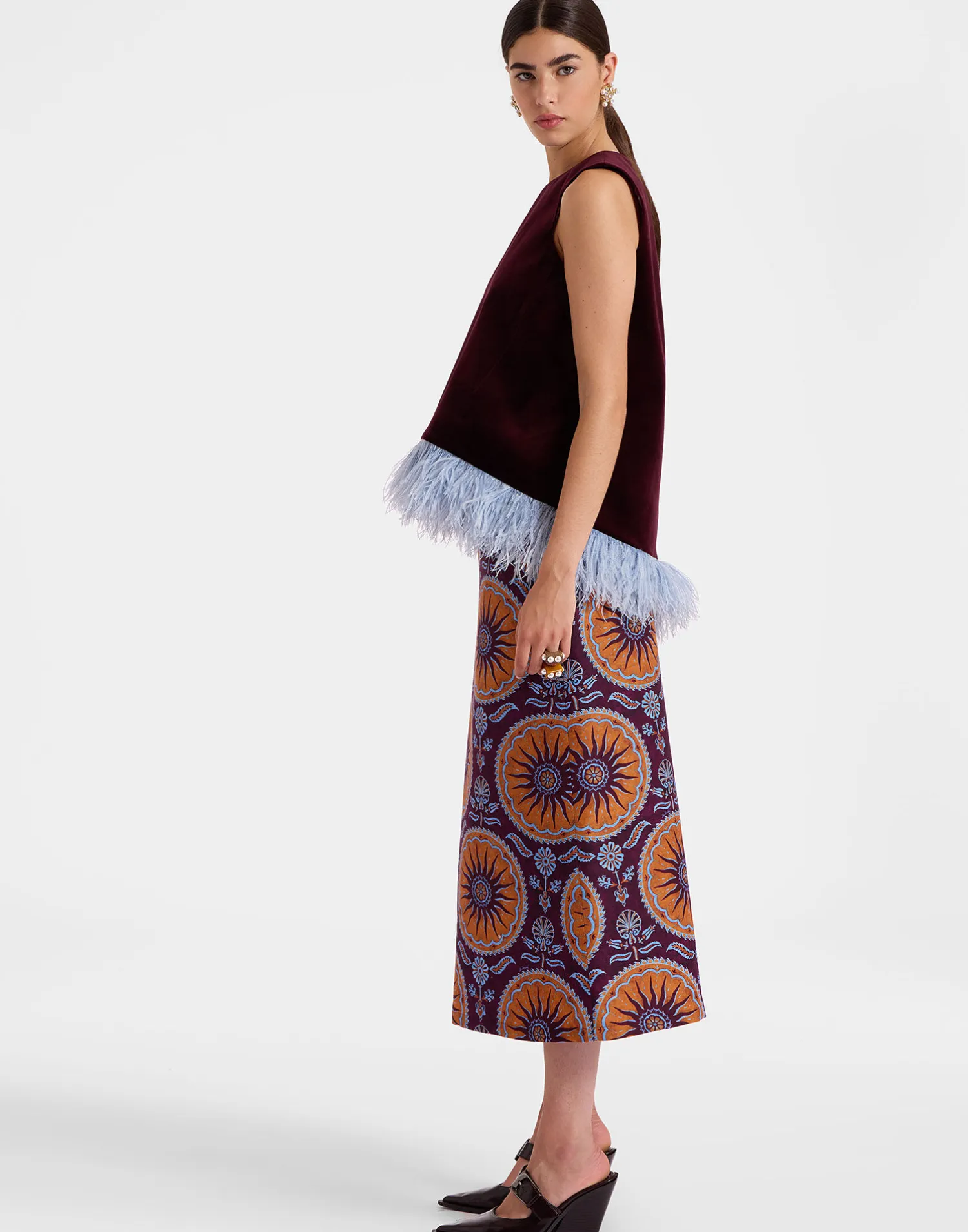 La DoubleJ Gonne<A-Long SkirtSovereign Purple in Cady Wool
