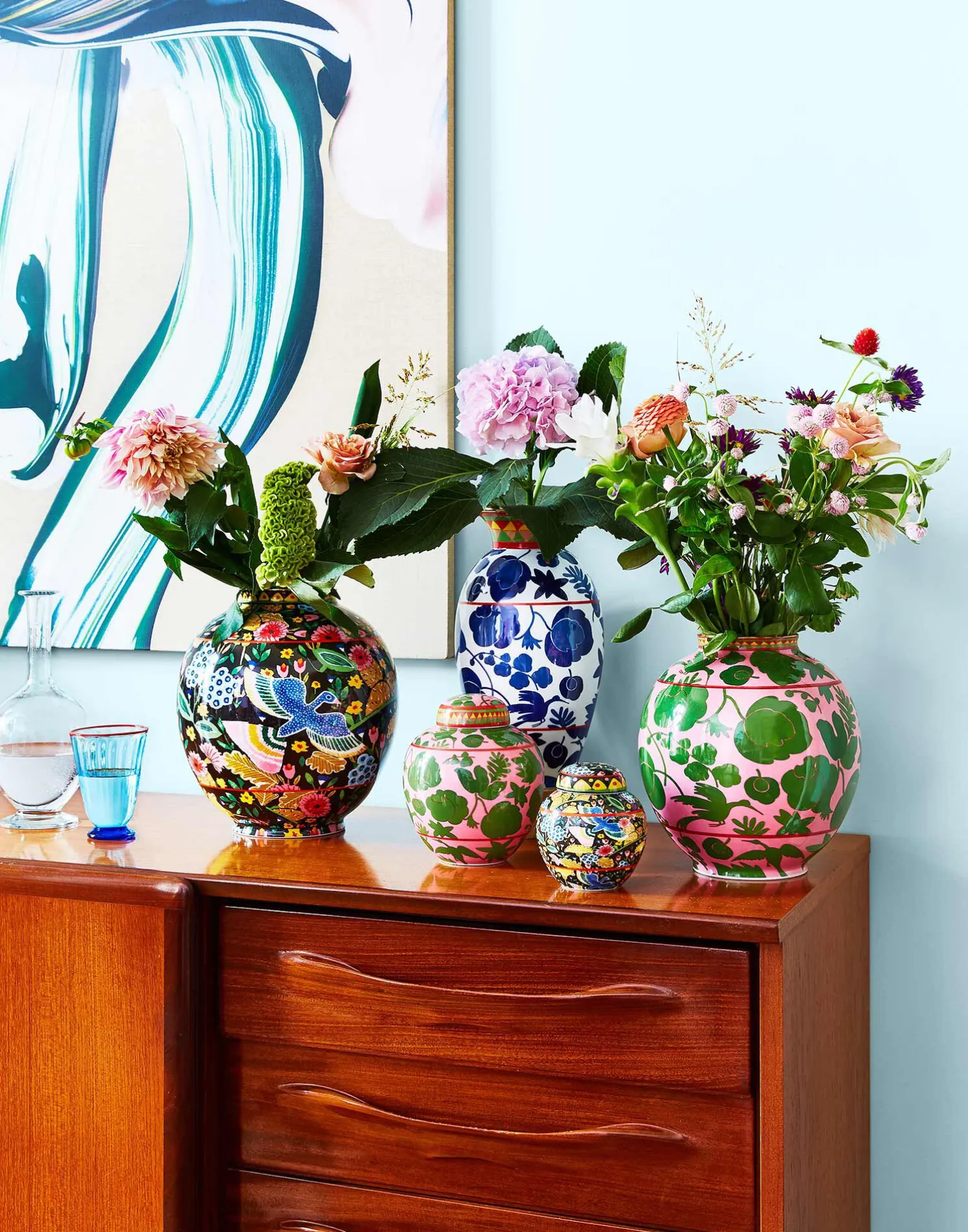 La DoubleJ Vasi|Home Décor<Amphora VaseWildbird Blu in Porcelain