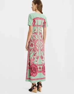 La DoubleJ Vestiti<Angelica DressZodiac Plac&eacute;e Acquamarine in Envers Satin