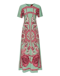 La DoubleJ Vestiti<Angelica DressZodiac Plac&eacute;e Acquamarine in Envers Satin