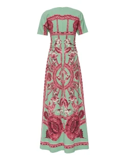La DoubleJ Vestiti<Angelica DressZodiac Plac&eacute;e Acquamarine in Envers Satin