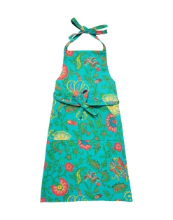 La DoubleJ Grembiuli|Tessili<ApronDragon Flower Turchese in Cotton