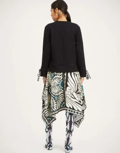 La DoubleJ Vestiti<Arcade DressMix Tiles Plac&eacute;e Black in Heavy Jersey