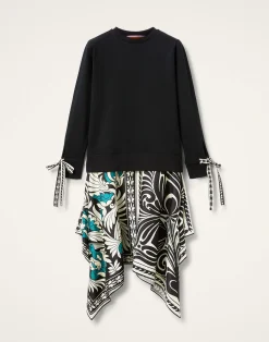La DoubleJ Vestiti<Arcade DressMix Tiles Plac&eacute;e Black in Heavy Jersey