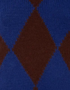 La DoubleJ Maglieria<Argyle GiletBordeaux/Blue in Wool