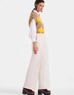 La DoubleJ Maglieria<Argyle GiletCamel/Yellow in Wool