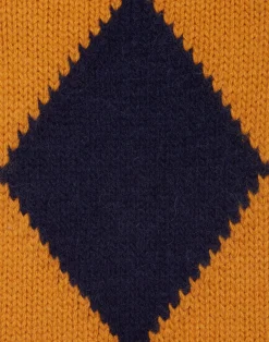 La DoubleJ Maglieria<Argyle GiletNavy & Yellow in Wool