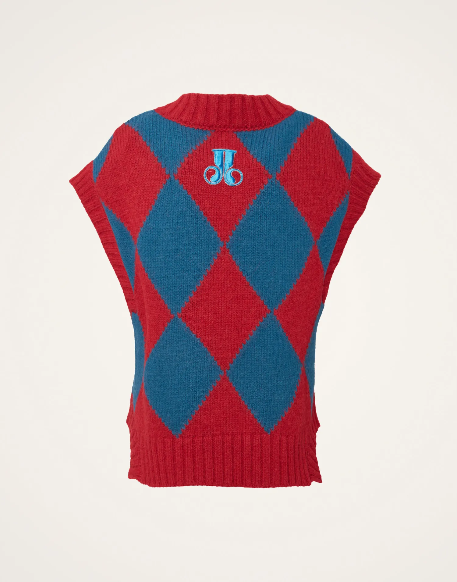 La DoubleJ Maglieria<Argyle GiletRed & Blue in Wool