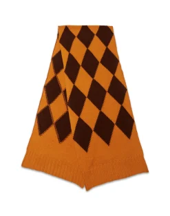 La DoubleJ Foulard E Sciarpe|Accessories<Argyle ScarfYellow / Brown in Wool