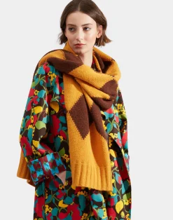 La DoubleJ Foulard E Sciarpe|Accessories<Argyle ScarfYellow / Brown in Wool