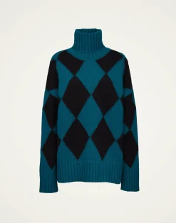 La DoubleJ Maglieria<Argyle SweaterGreen / Black in Wool