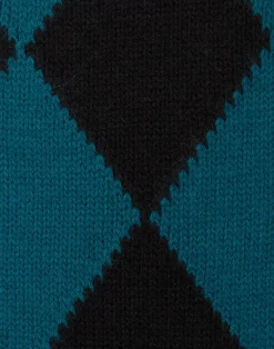 La DoubleJ Maglieria<Argyle SweaterGreen / Black in Wool