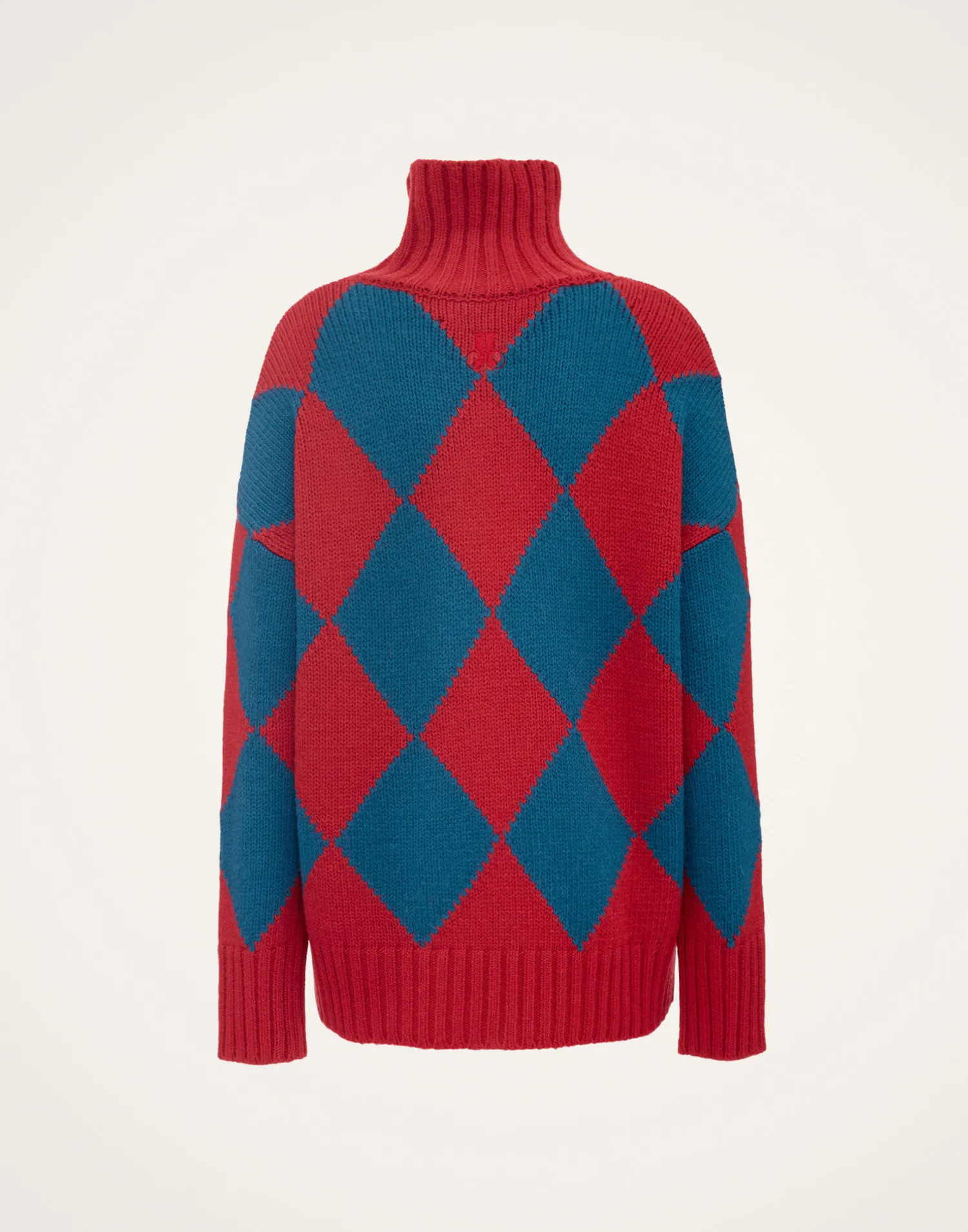 La DoubleJ Maglieria<Argyle SweaterRed & Blue in Wool