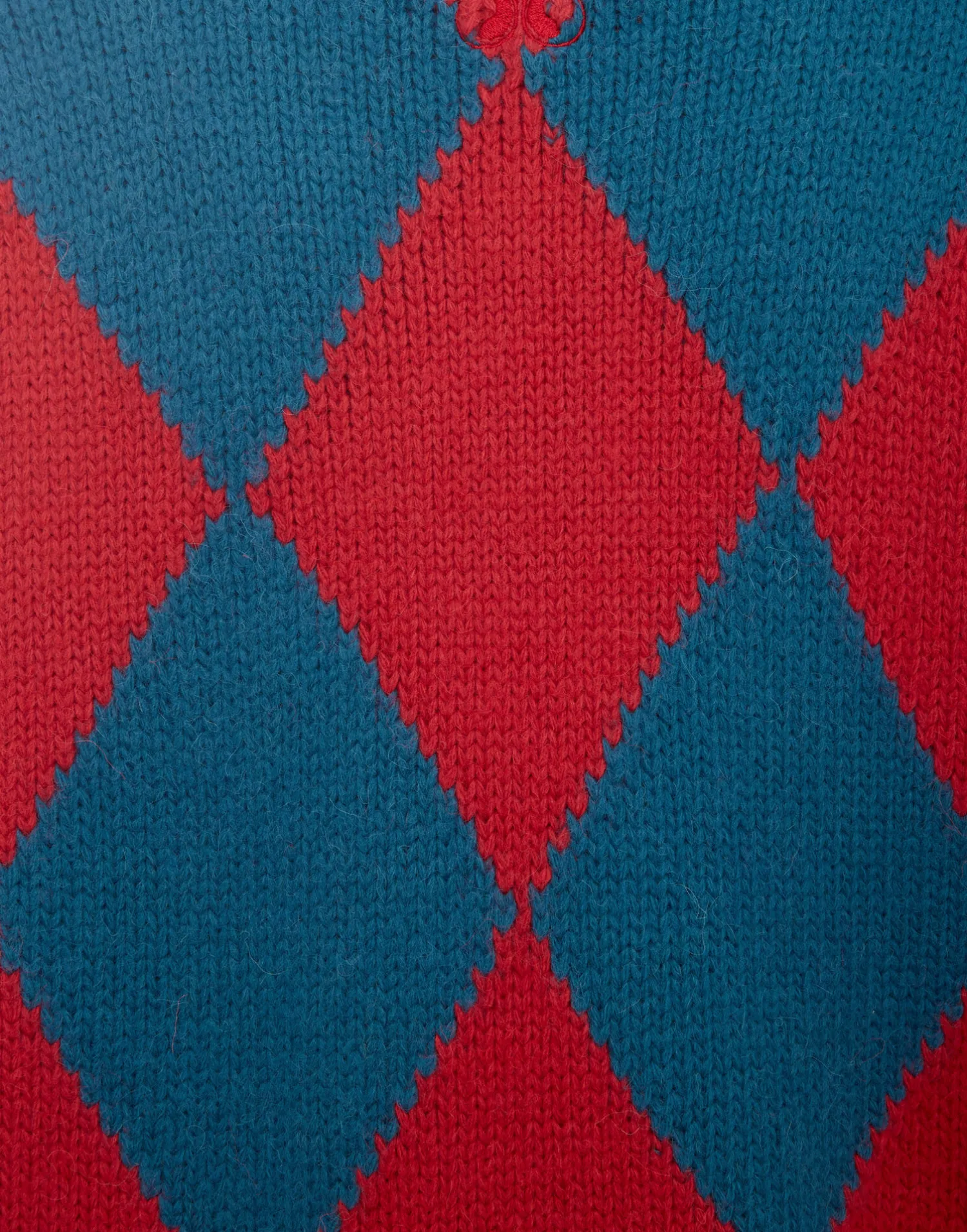 La DoubleJ Maglieria<Argyle SweaterRed & Blue in Wool