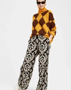 La DoubleJ Maglieria<Argyle SweaterYellow / Brown in Wool