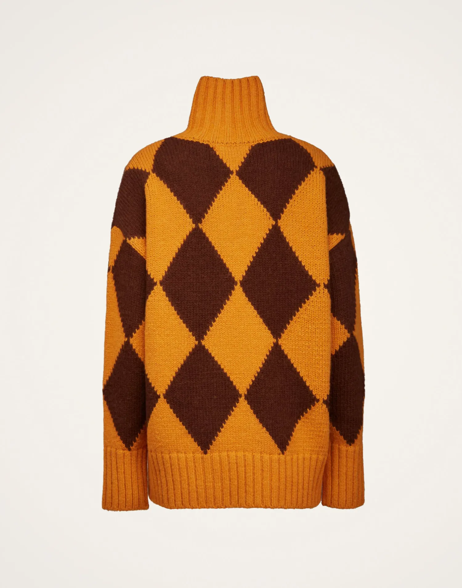 La DoubleJ Maglieria<Argyle SweaterYellow / Brown in Wool