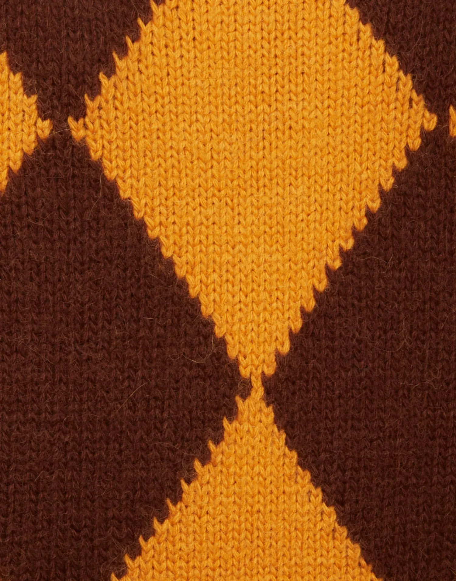 La DoubleJ Maglieria<Argyle SweaterYellow / Brown in Wool
