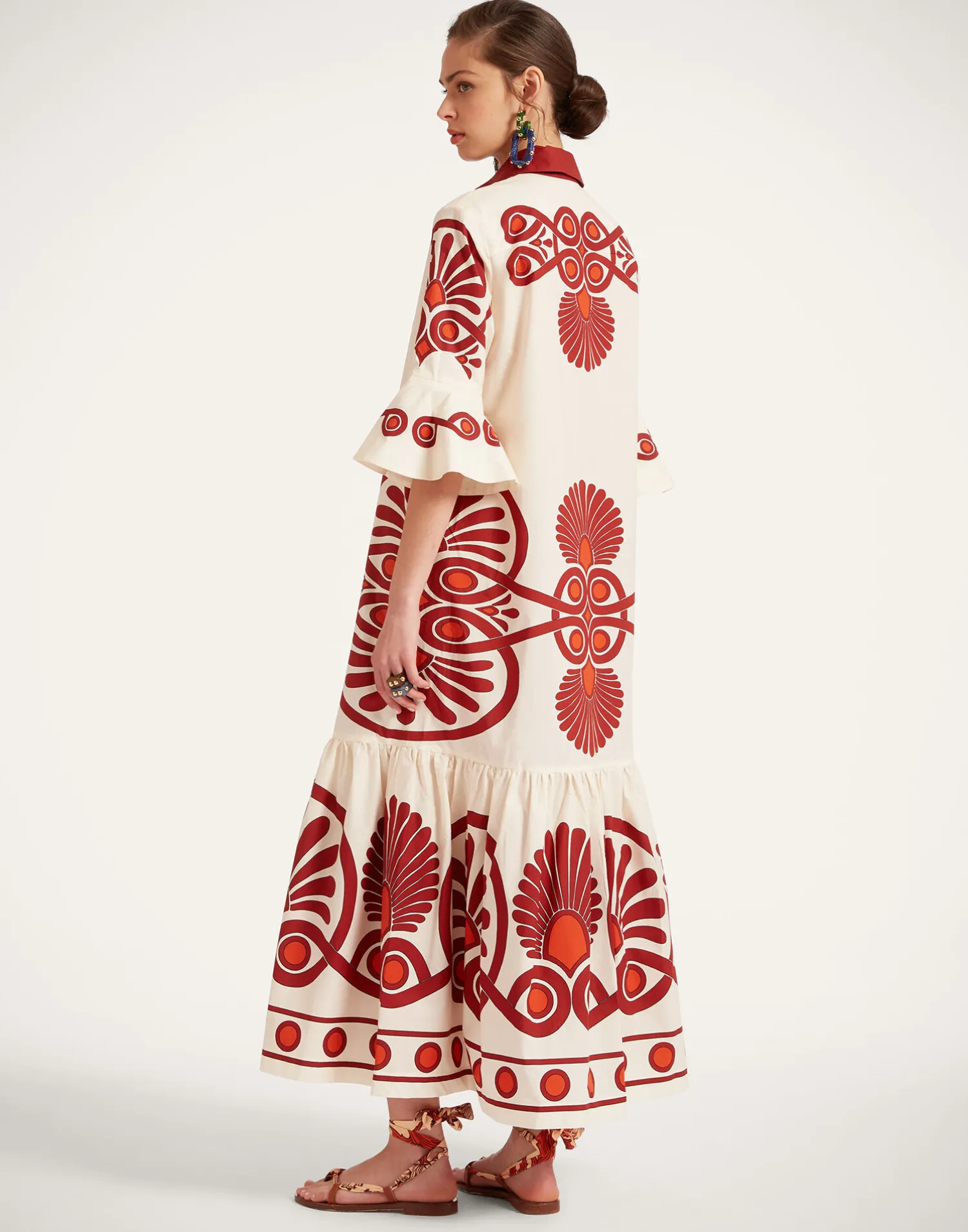 La DoubleJ Vestiti<Artemis DressMedallion Placée Cream in Cotton Poplin