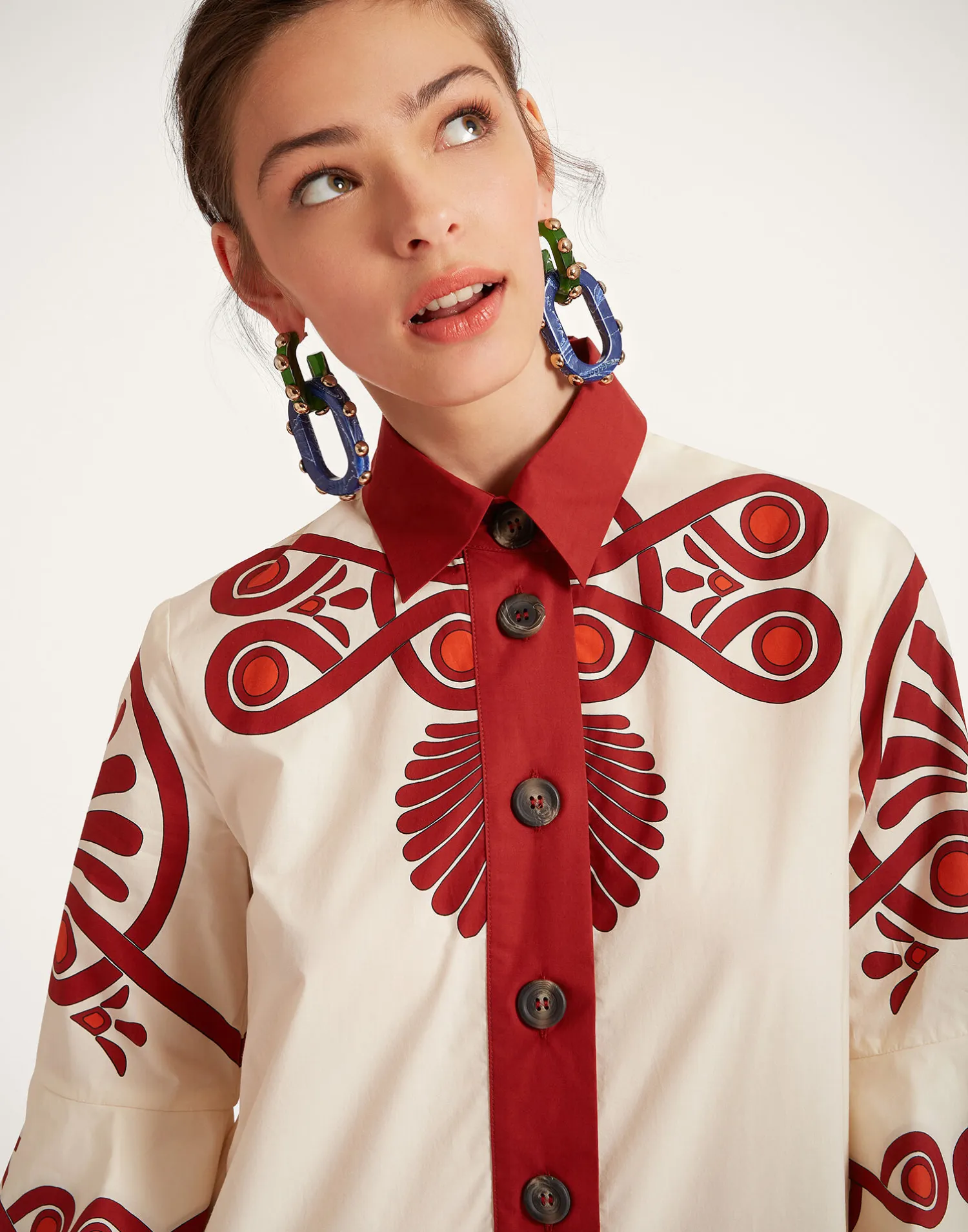 La DoubleJ Vestiti<Artemis DressMedallion Placée Cream in Cotton Poplin