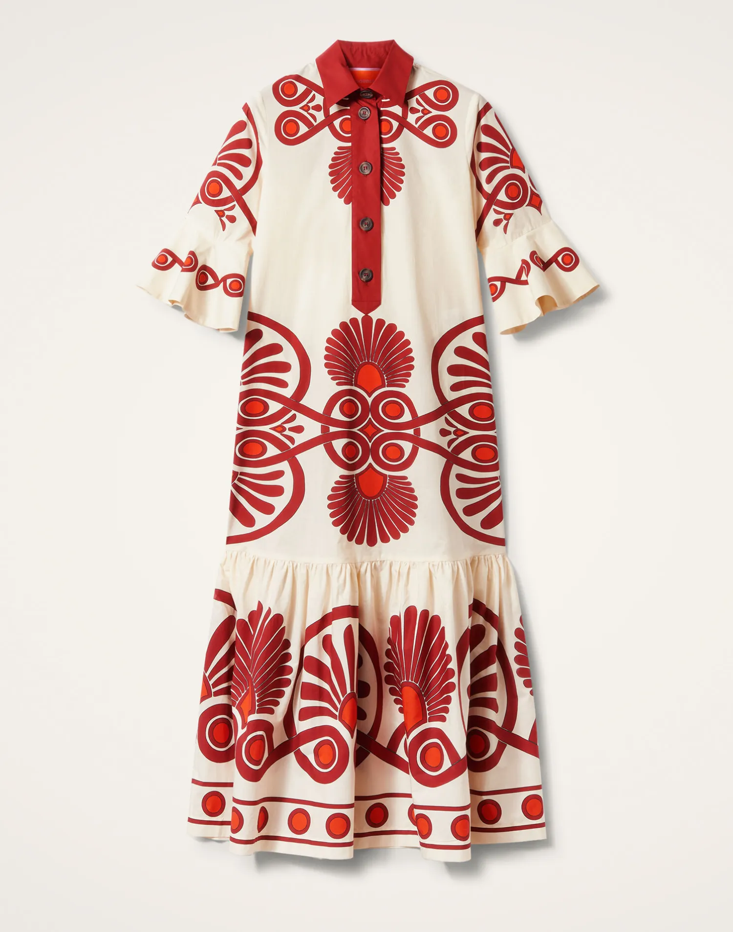 La DoubleJ Vestiti<Artemis DressMedallion Placée Cream in Cotton Poplin