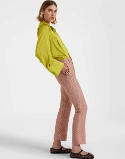 La DoubleJ Camicie E Top<Ascot ShirtAcid Green in Stretch Satin