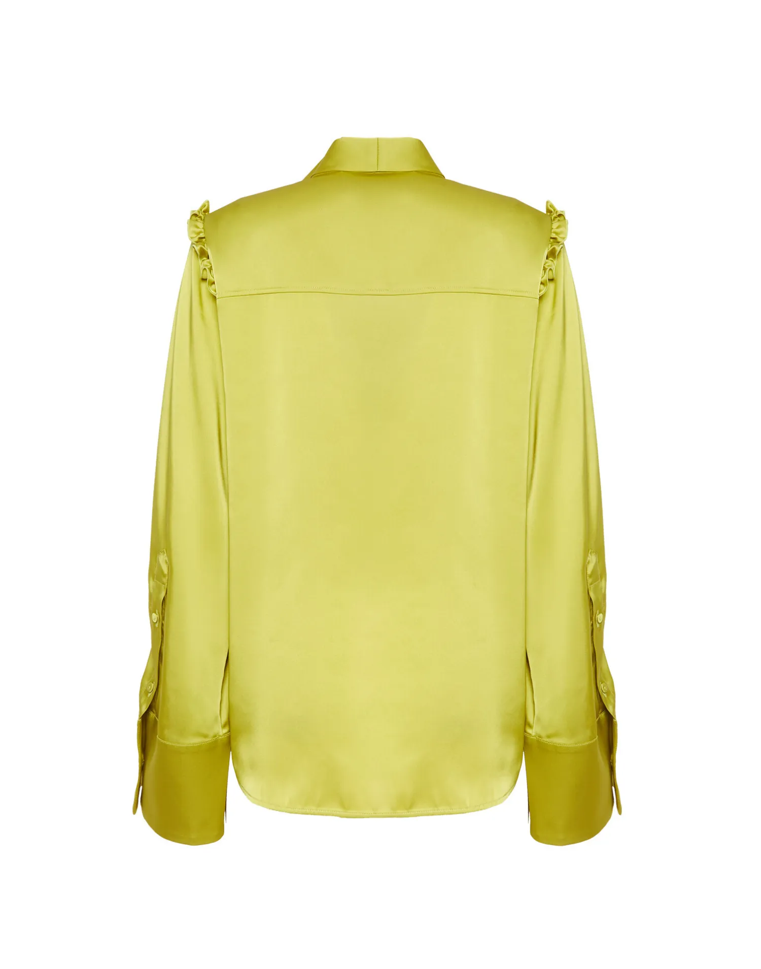 La DoubleJ Camicie E Top<Ascot ShirtAcid Green in Stretch Satin