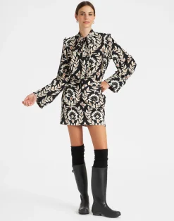 La DoubleJ Camicie E Top<Ascot ShirtGhirlanda Black in Crepe De Chine