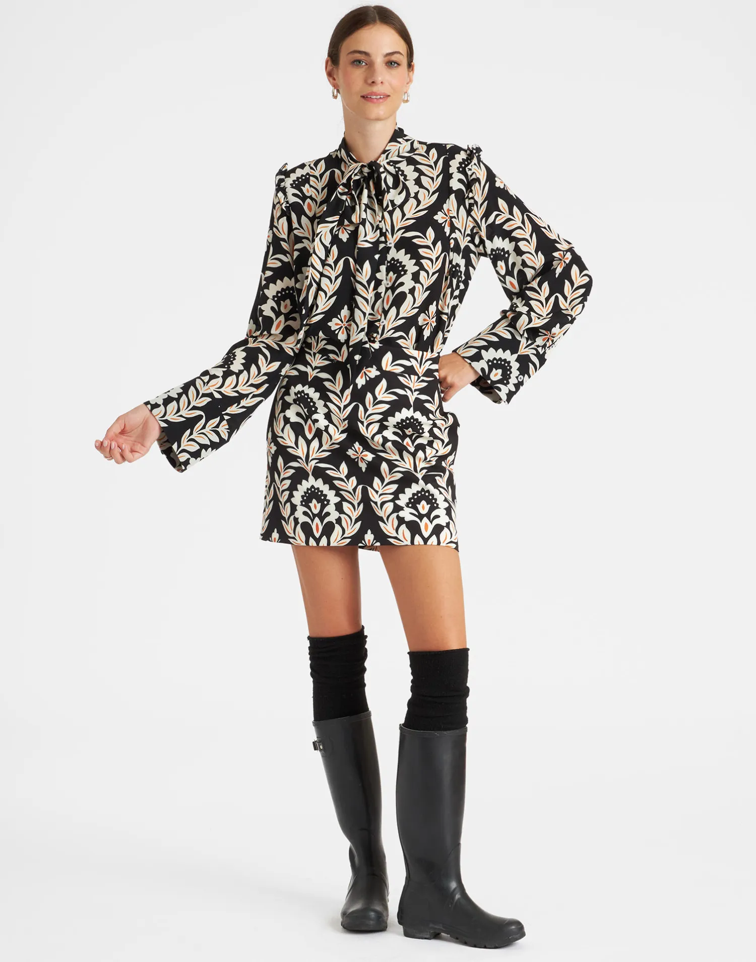 La DoubleJ Camicie E Top<Ascot ShirtGhirlanda Black in Crepe De Chine
