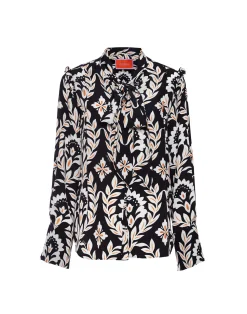 La DoubleJ Camicie E Top<Ascot ShirtGhirlanda Black in Crepe De Chine