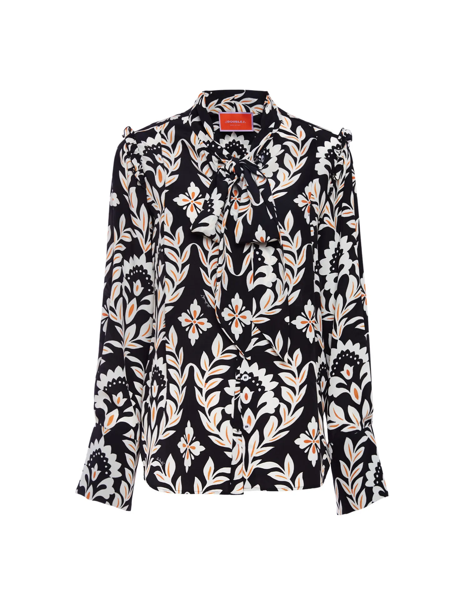La DoubleJ Camicie E Top<Ascot ShirtGhirlanda Black in Crepe De Chine