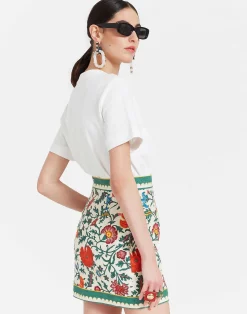 La DoubleJ Gonne<Baia Mini SkirtDragonflower Mini Multicolor in Shot Cotton