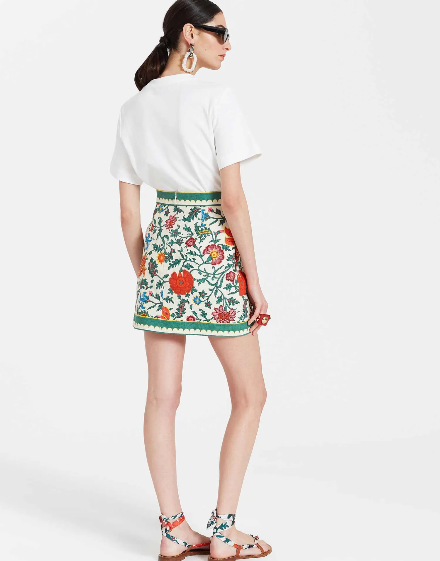 La DoubleJ Gonne<Baia Mini SkirtDragonflower Mini Multicolor in Shot Cotton