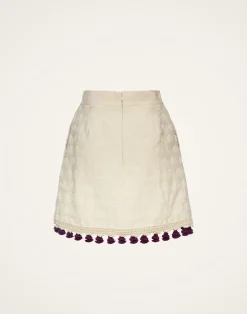 La DoubleJ Gonne<Baia Mini Skirt EmbroideredCreamy in Jacquard