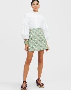 La DoubleJ Gonne<Baia Mini SkirtFans Mint in Shot Cotton