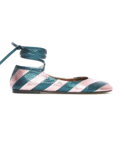 La DoubleJ Scarpe|Accessories<Ballerina FlatsAcquamarine in Faux Python