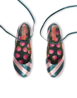 La DoubleJ Scarpe|Accessories<Ballerina FlatsAcquamarine in Faux Python