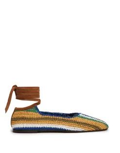 La DoubleJ Scarpe|Accessories<Ballerina FlatsMulticolor Blu in Raffia