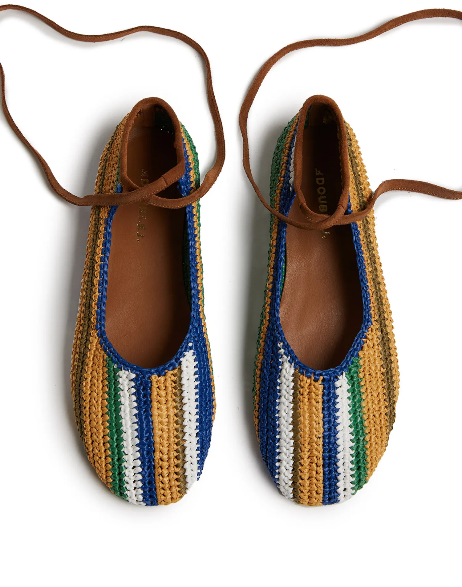 La DoubleJ Scarpe|Accessories<Ballerina FlatsMulticolor Blu in Raffia