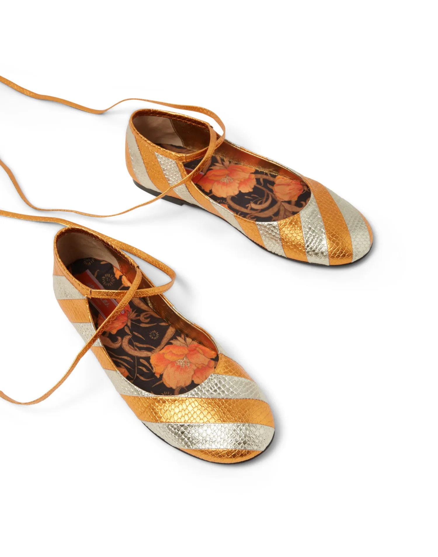 La DoubleJ Scarpe|Accessories<Ballerina FlatsOrange in Faux Python