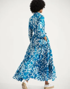 La DoubleJ Vestiti<Bellini DressLilium Blu in Cotton Voile