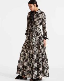 La DoubleJ Vestiti<Bellini DressMini Tiles Black in Macram&eacute;