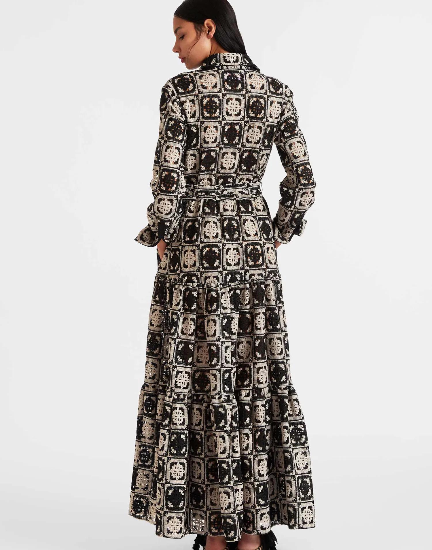 La DoubleJ Vestiti<Bellini DressMini Tiles Black in Macramé