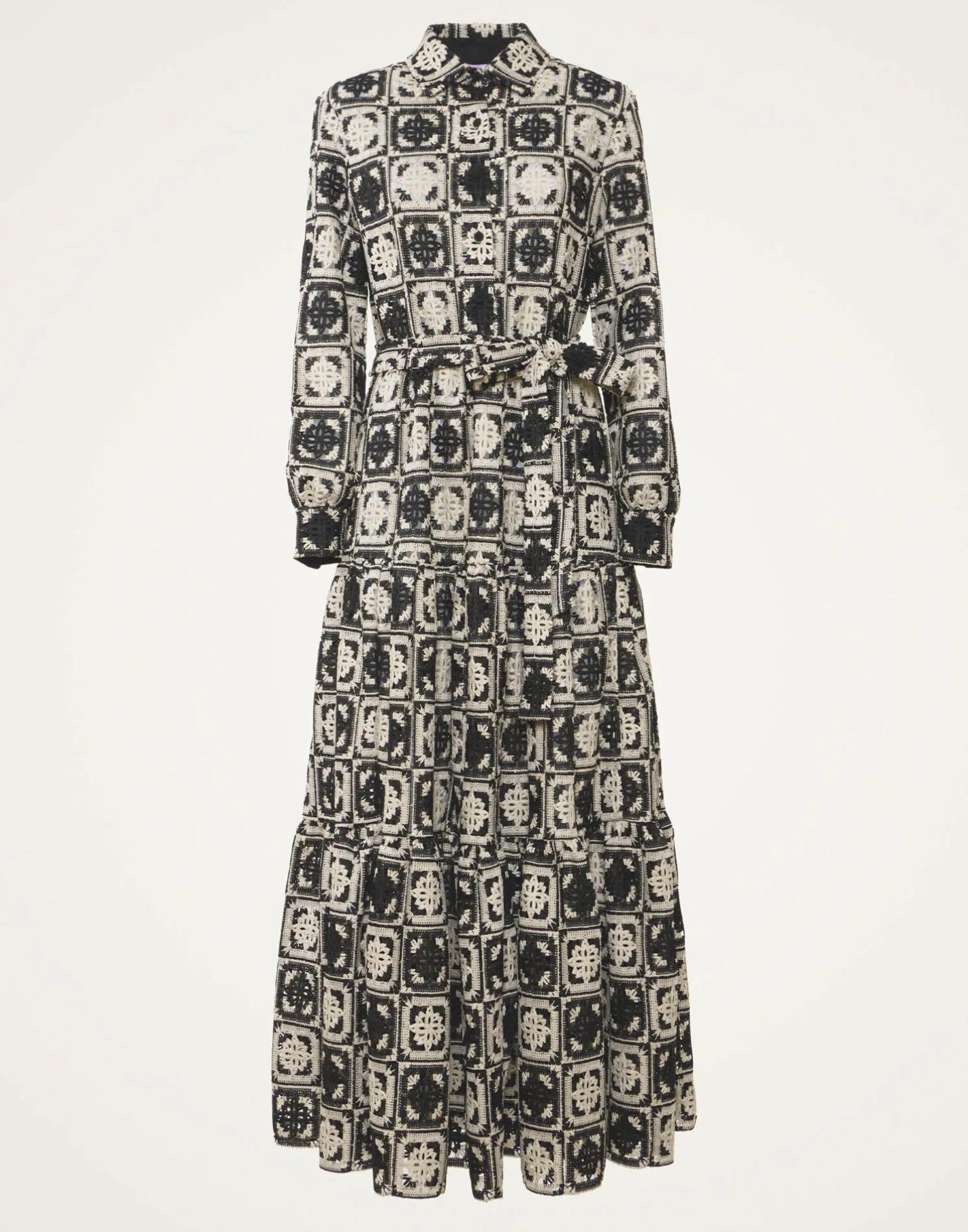 La DoubleJ Vestiti<Bellini DressMini Tiles Black in Macramé