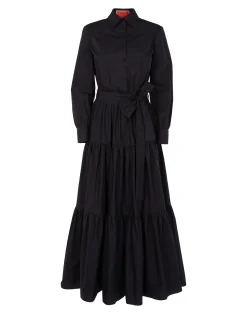La DoubleJ Vestiti<Bellini DressSolid Black in Cotton Poplin