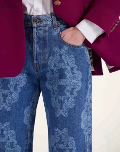 La DoubleJ Denim|Pantaloni E Shorts<Better Than Your Boyfriend's JeansBast Blue in Laser-Printed Denim